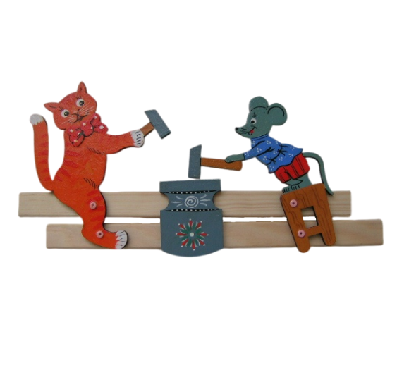Богородская игрушка - Кузнецы: Кот и Мышь 