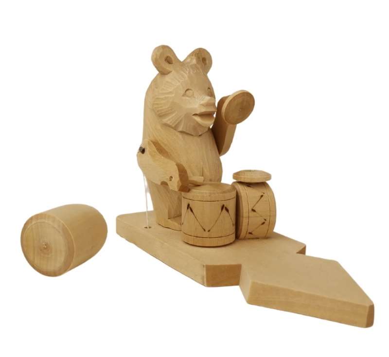 Богородская игрушка "Медведь-ударник"