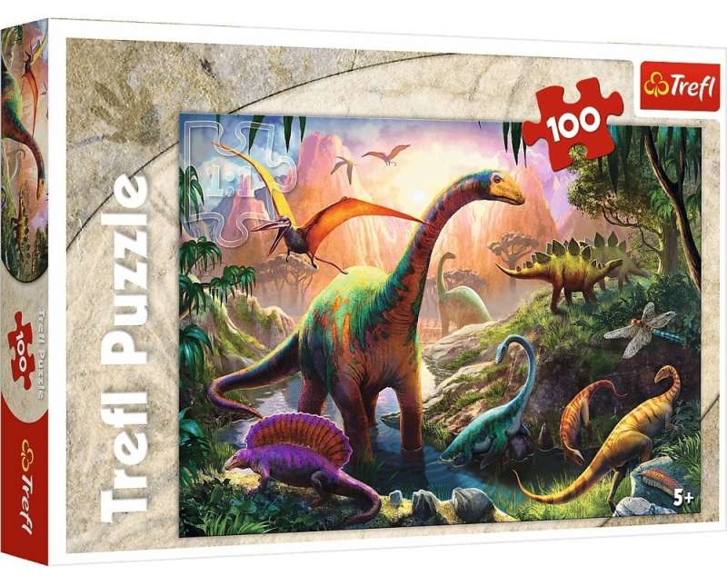 Пазл 100 Trefl: Планета динозавров