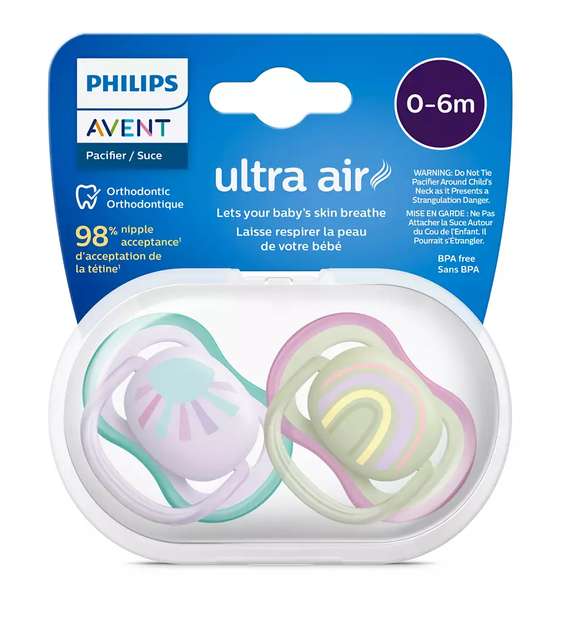 Пустышка Philips Avent Ultra Air 0-6 мес., 2 шт.