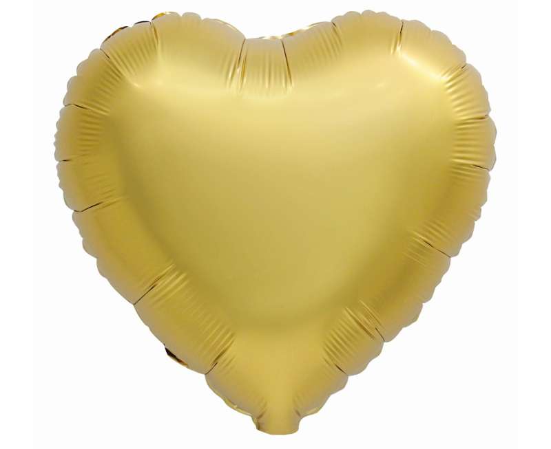 Фольгированный шар 18 - Golden Heart, матовый 