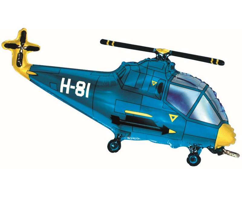 Фольгированный шар 24 - Helikopter, синий 
