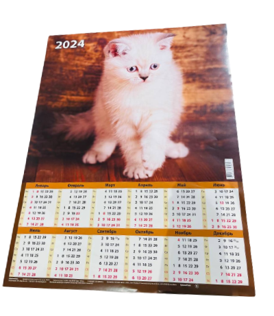 Календарь настенный листовой Милый котёнок 2024