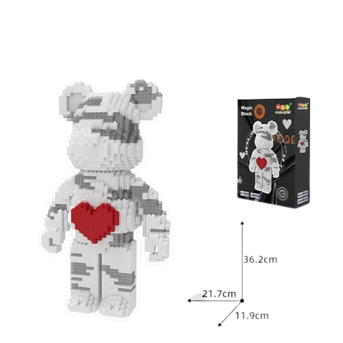 Конструктор/мозаика 3D  HAICAIPIN Белый медведь с сердцем, 2480 дет., 362x215x111мм