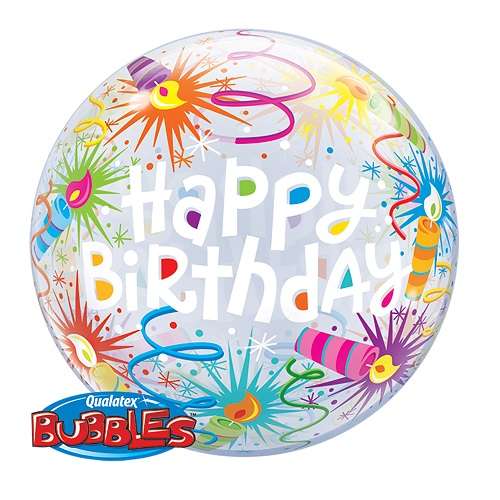 Фольгированный шар  22 Bubble single Happy Birthday