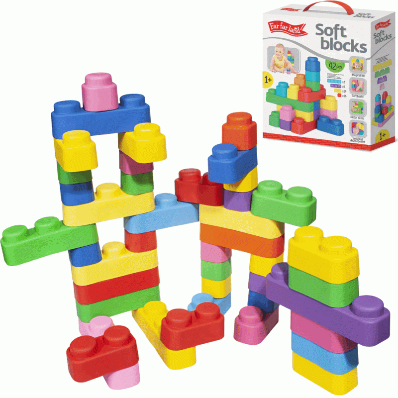 Развивающая игрушка - Мягкие блоки 42 элемента