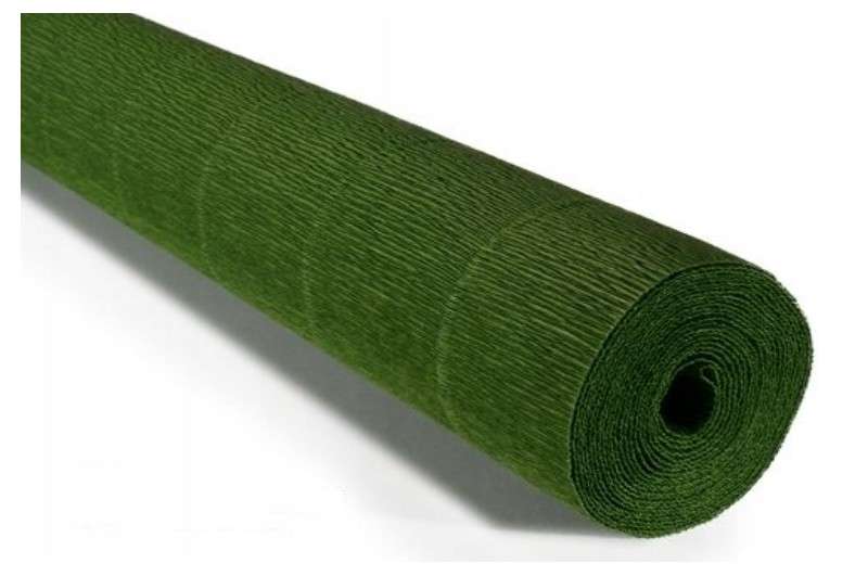 Бумага гофрированная 50смх2,5м растительно-зеленая