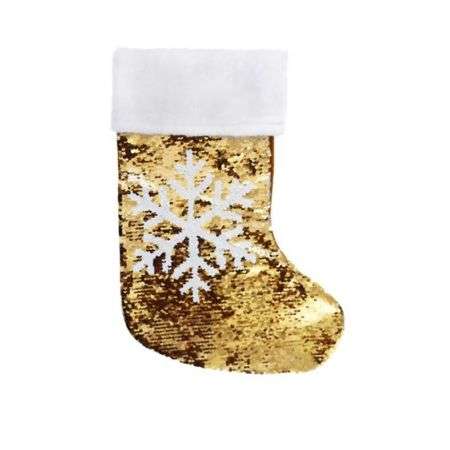 Рождественский носок Снежинка, золотой
