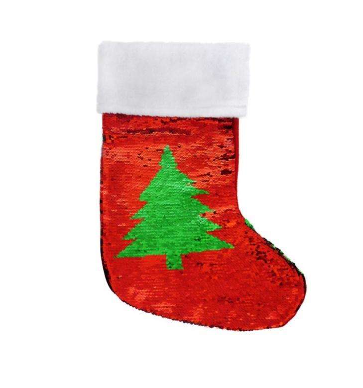 Рождественский носок Елочка, красный