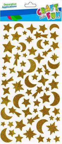 Декор-наклейка Звезда/луна золотая блестящая