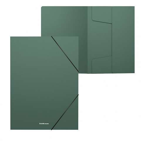 Папка на резинках пластиковая ErichKrause® Matt Classic, 30мм, A4, зеленый