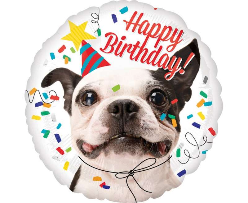 Фольгированный шар 18 RND Happy Birthday Dog