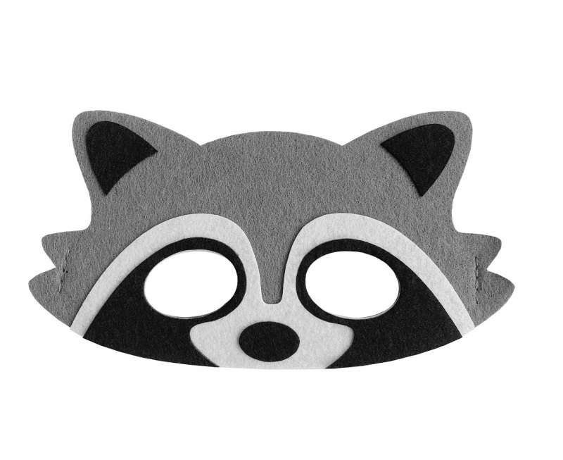 Маска из фетра - Raccoon, size 18 x 9,5 см
