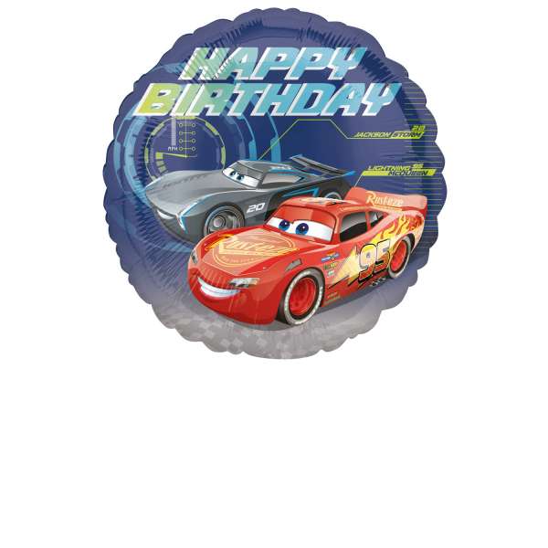Фольгированный шар 18 inches CiR - Cars - Happy Birthday