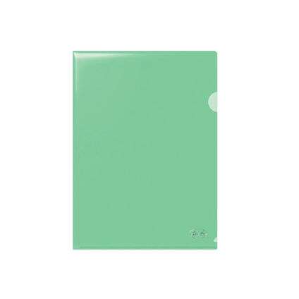 Папка уголок А4 FOROFIS L-тип 0,115мм, прозрачная зеленая