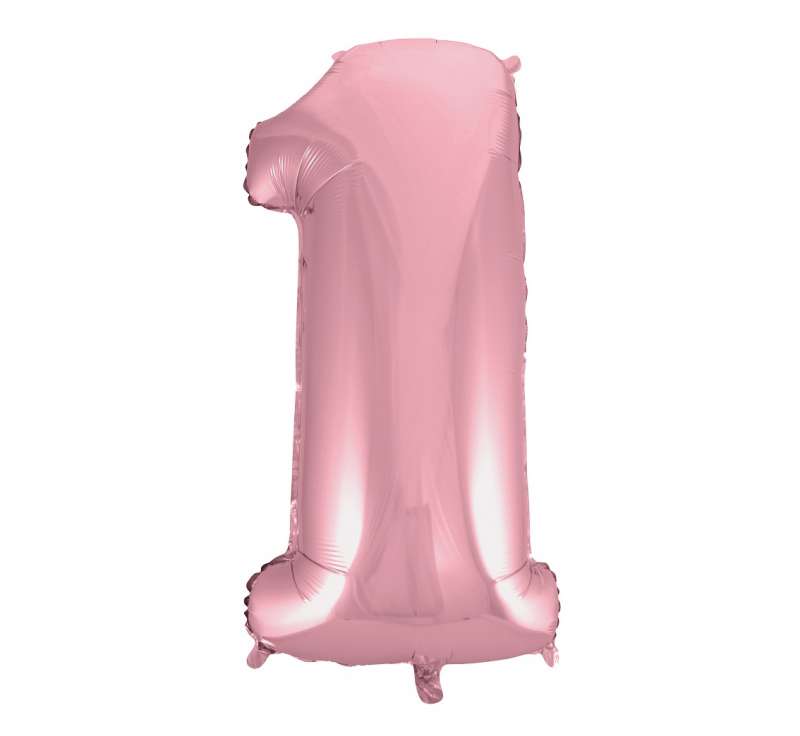 Фольгированный шар 45/92см No 1, светло-розовый