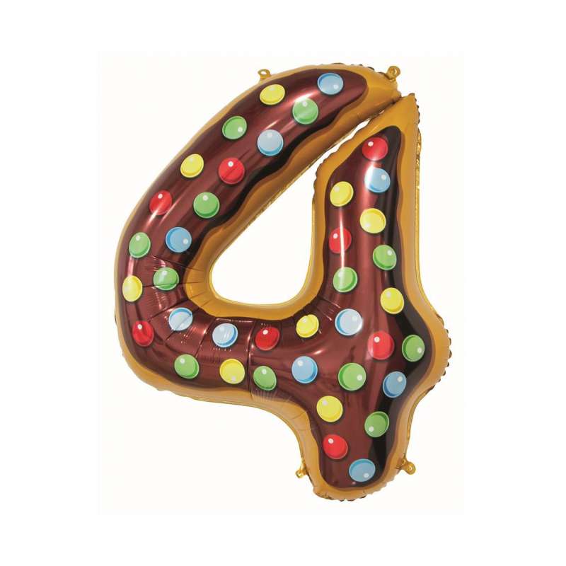 Фольгированный шар  digit 4, Cookie, 78 см 