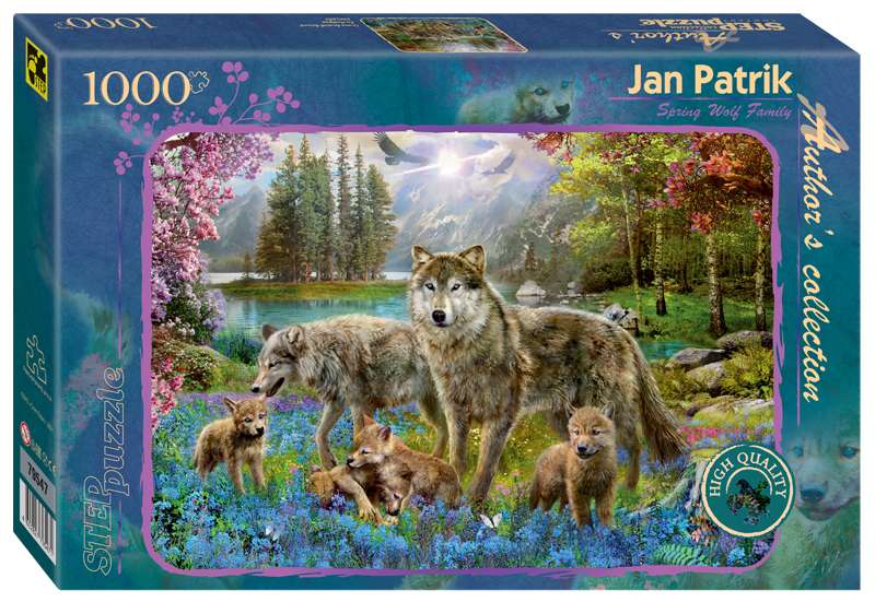 Мозаика puzzle 1000 Семья волков весной 