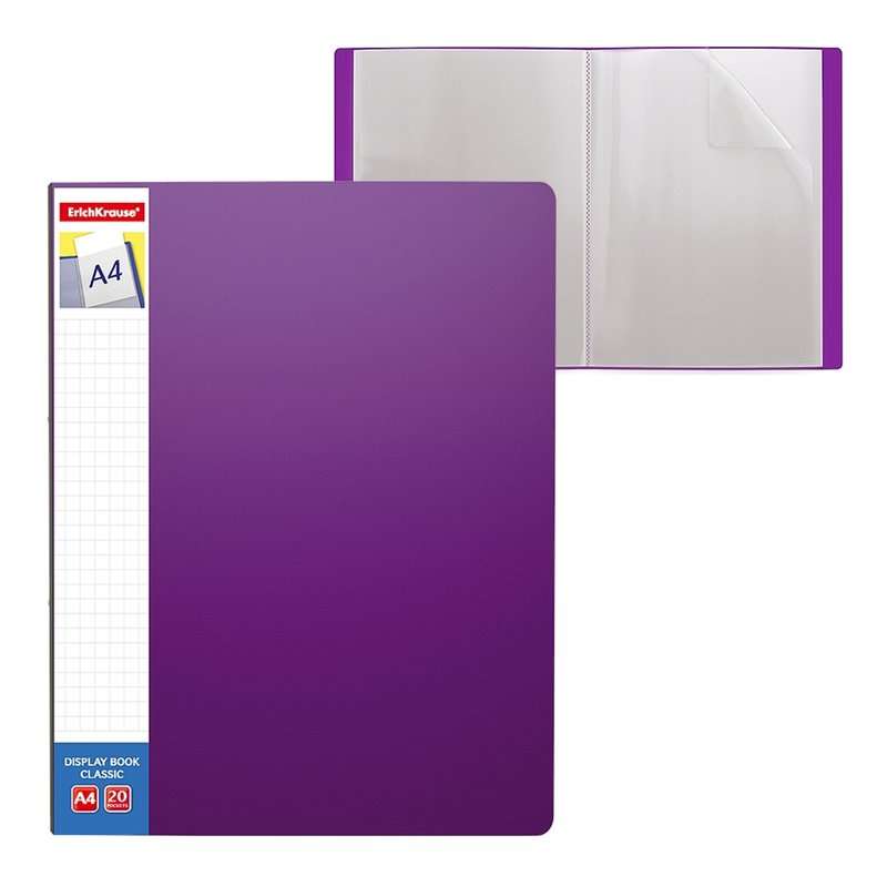 Папка с 20 карманами Classic Plus, А4, фиолетовая