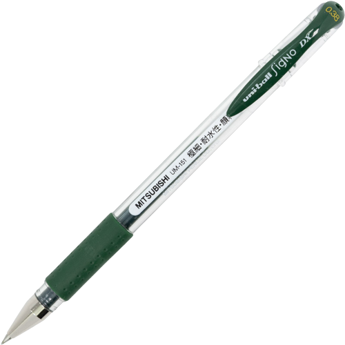 Ручка гелевая темно-зеленая UNI UM*151 