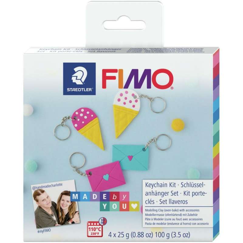 Полимерная глина FIMO,Atslēgu piekariòš komplekts 4 krāsas
