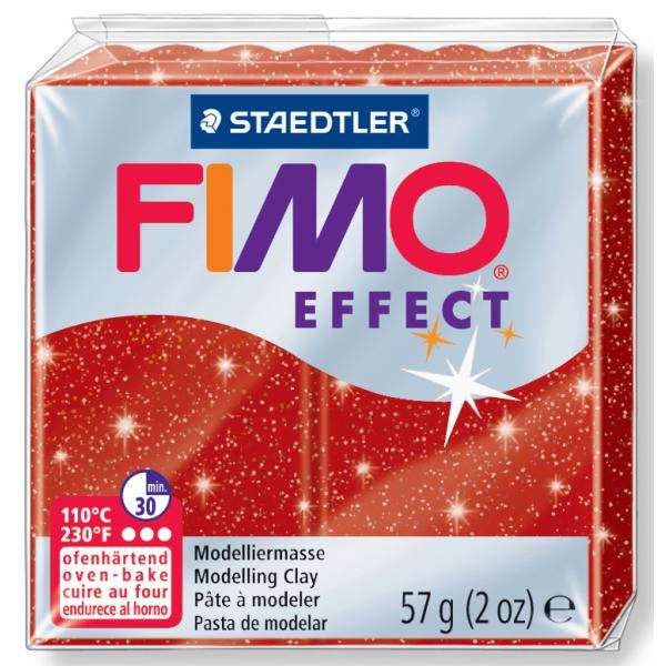 Полимерная глина FIMO, sarkans ar spīdumiem