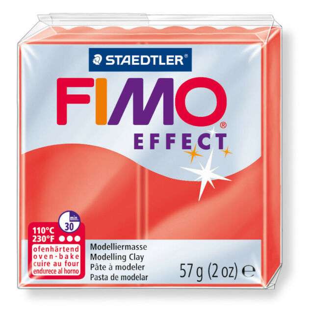 Полимерная глина FIMO EFFECT caurspīdīgs, 57 g, sarkans