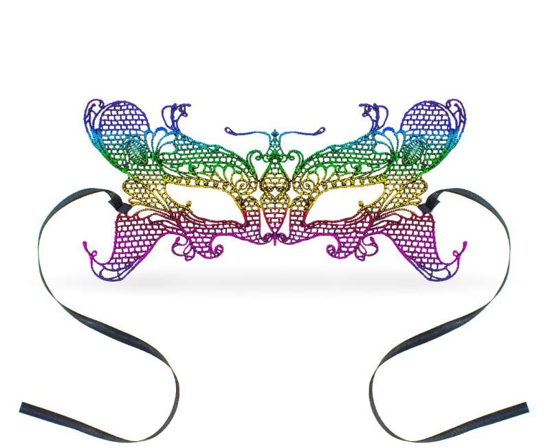 Кружевная маска Радужная бабочка