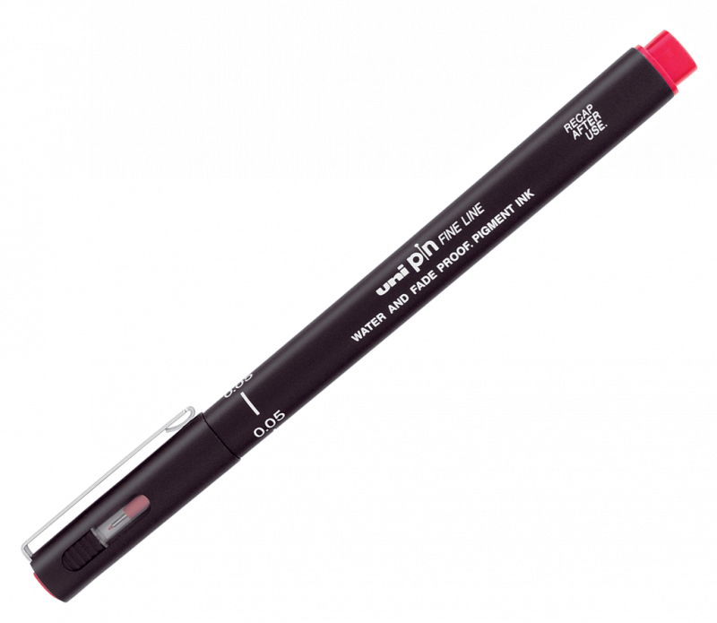 Лайнер Uni Pin толщина линии 0,1 мм, красный, фото 1
