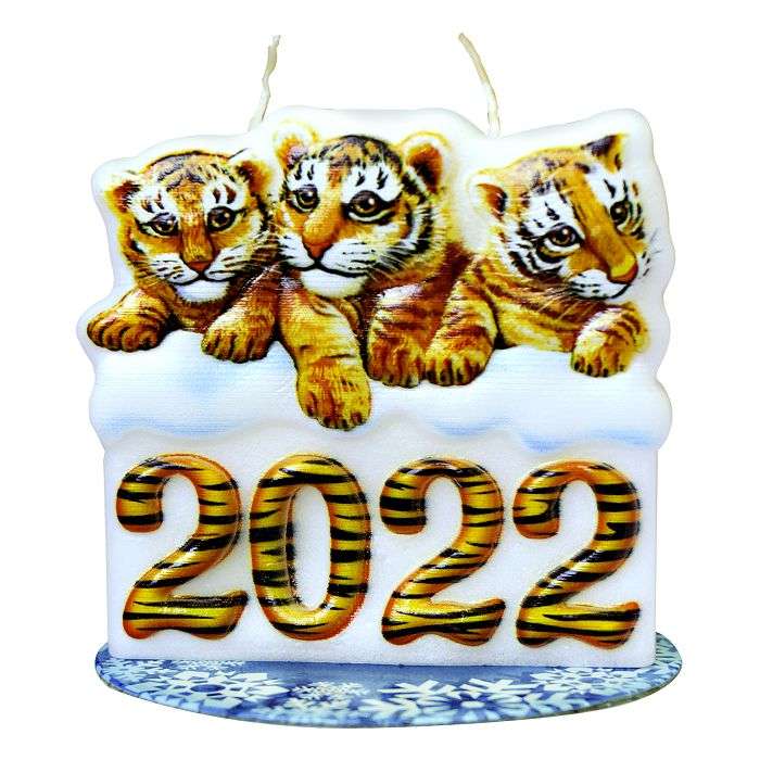 Свеча барельеф тигр 2022 