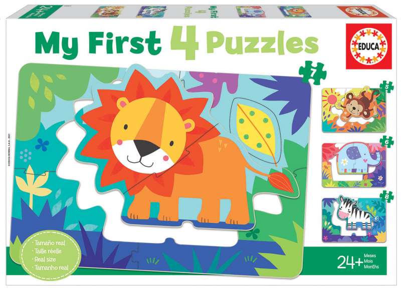 Puzzle EDUCA Животные в джунглях , 4 x 5+6+7+8 деталей