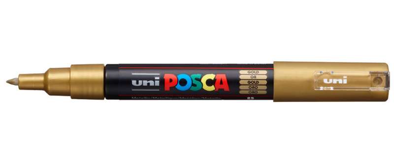 Маркер на водной основе UNI Posca PC-1M золотой (25)
