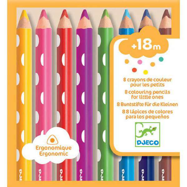 Набор разноцветных карандашей детям, 8 штук