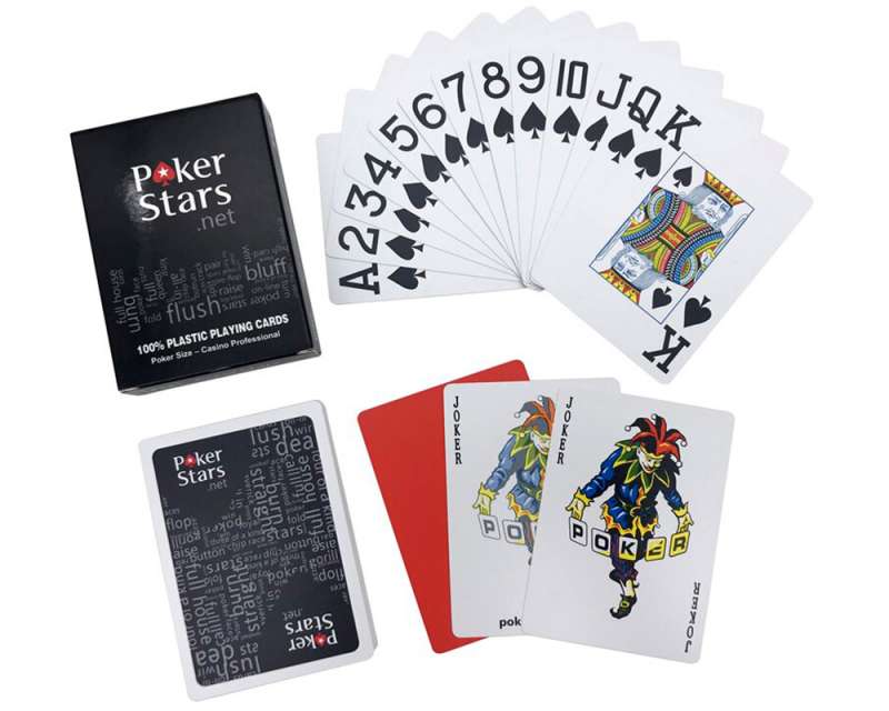 Карты Pokerstars черные 54 пластиковые 63*88мм 