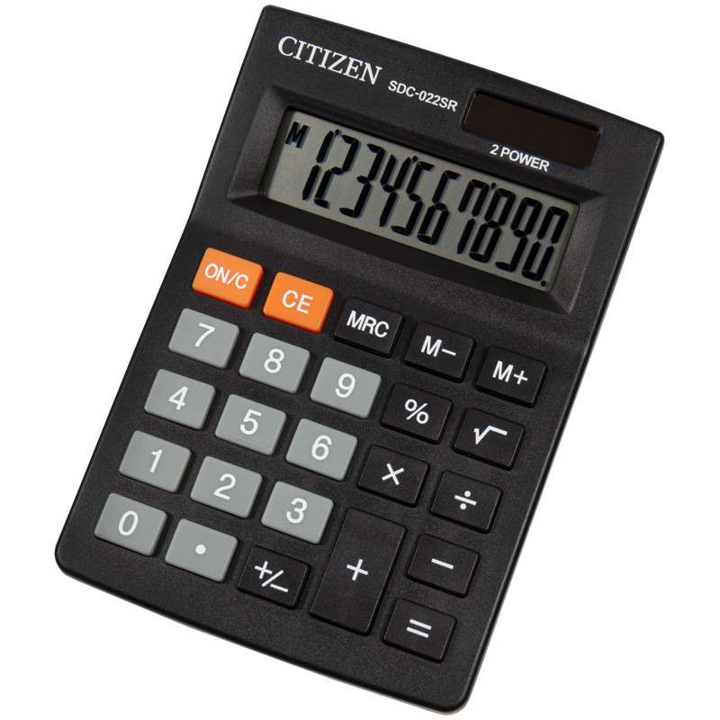 Калькулятор настольный "Citizen SDC-022SR", 10 разрядов, 87x127x23 мм