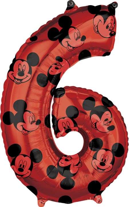 Фольгированный шар 66см "Nr.2 Mickey Mouse" красная