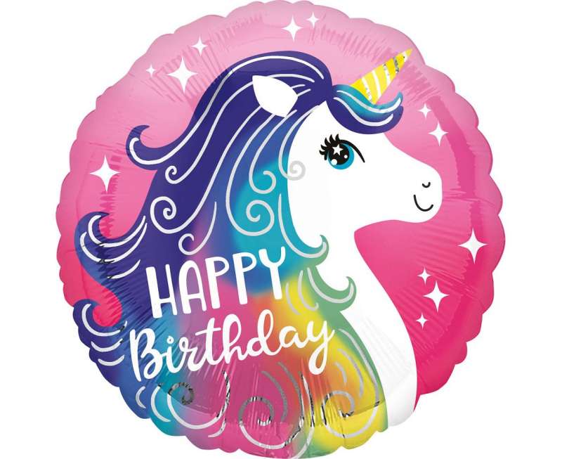 Фольгированный шар 18" "Unicorn Happy Birthday"