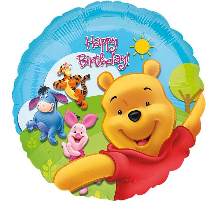 Фольгированный шар 18 "Pooh and Friends Sunny BDAY"