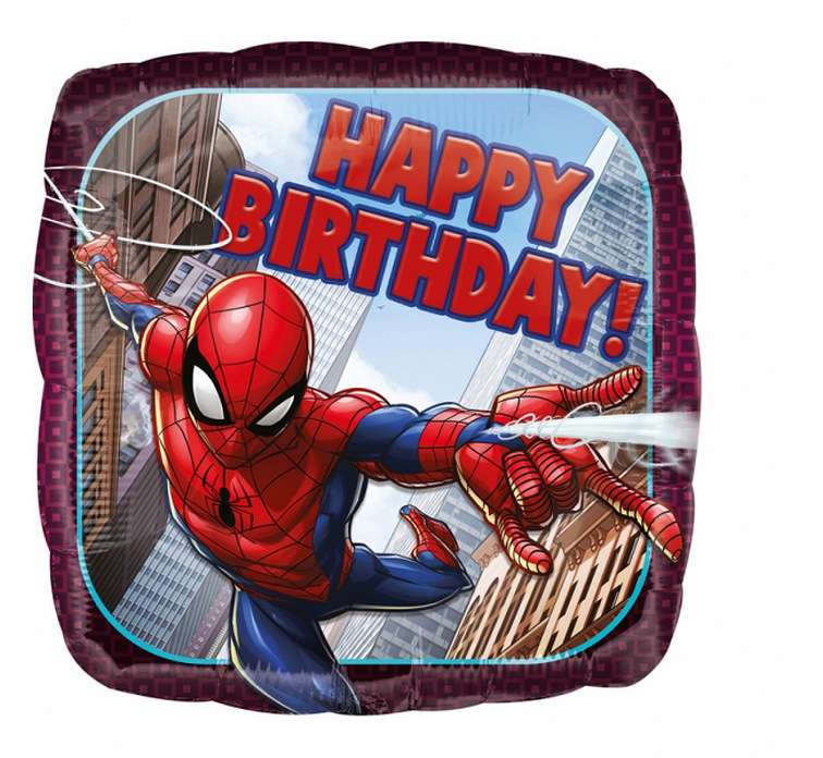 Фольгированный шар 18" "Happy birthday Spiderman"
