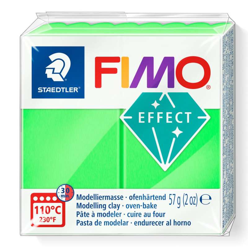 Полимерная глина Fimo Effect, 57 г., неоново-зеленый