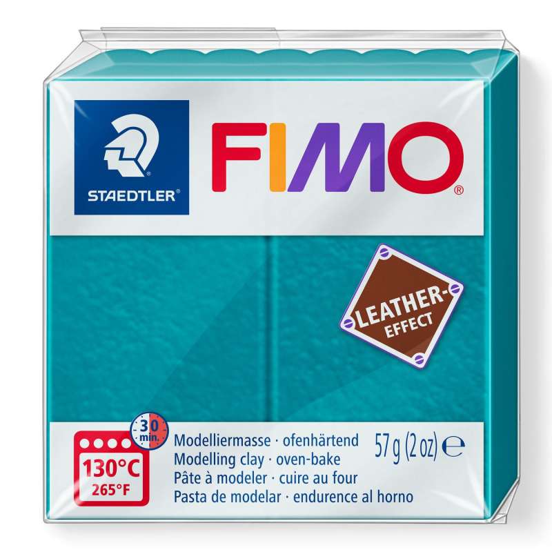 Полимерная глина Fimo LEATHER effect, 57 г., голубая лагуна