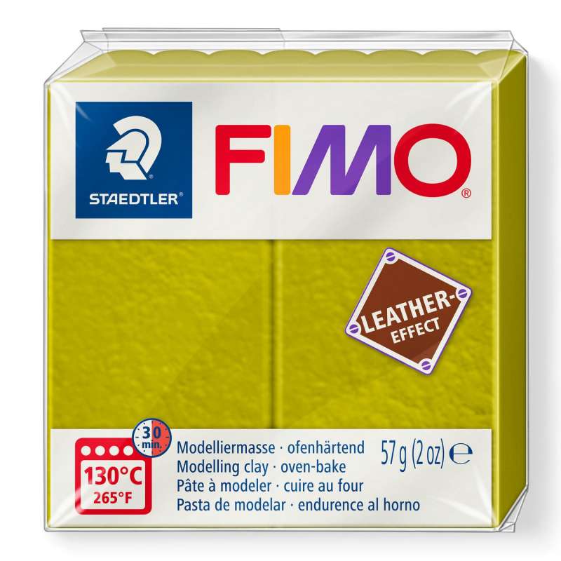 Полимерная глина Fimo LEATHER effect, 57 г., оливковый