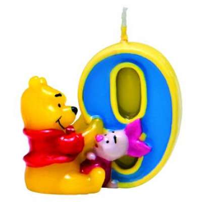 Свеча для торта Winnie the Pooh "9"