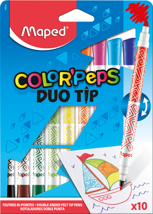 Фломастеры MAPED Color Peps DuoTip 10 цветов
