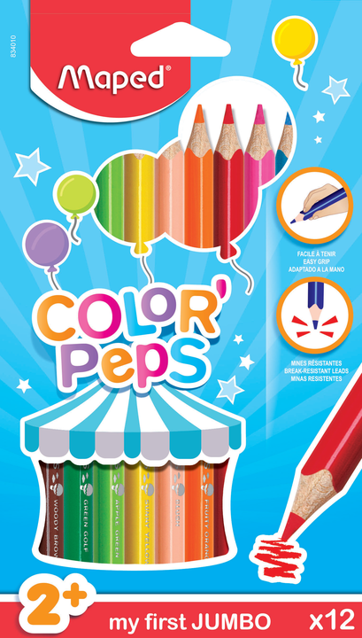 Цветные карандаши MAPED Color Peps MAXI, 12  цветов