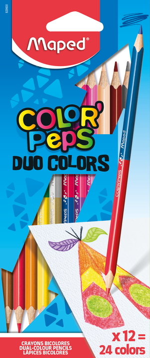 Цветные карандаши MAPED Color'Peps Duo, 12 цветов