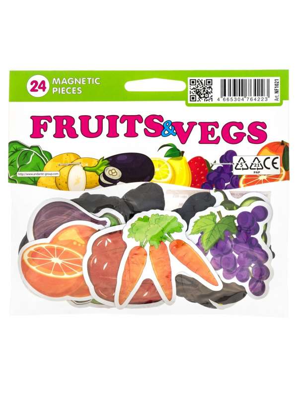 Набор - Овощи и фрукты Картон, магнит 24 эл.