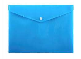 Папка-конверт кнопкой А4 голубая