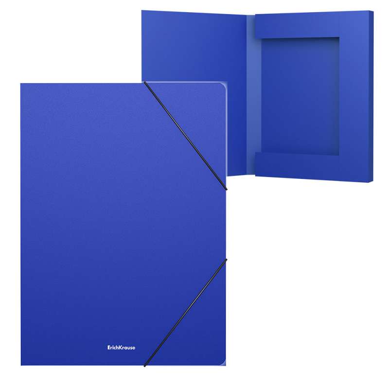 Папка на резинках пластиковая ErichKrause Classic, 30мм, A4, синий