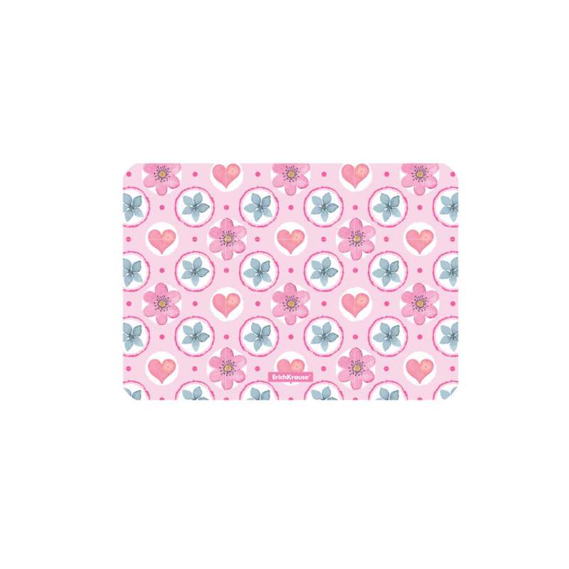 Подкладка настольная пластиковая ErichKrause Pink Flowers, А4 